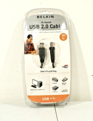Belkin USB2 Hi-Speed Cable 10 Feet Long A Plug And B Plug