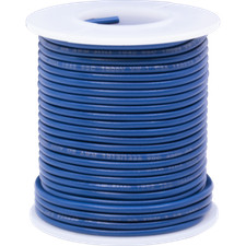 Wire, 22 AWG Solid Core, PVC, 600V, spooled, Color: Blue, Length: 1000 feet