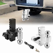 2-5/16"&2" Trailer Hitch Dual Ball Receiver, 6 or 8'' Drop/Rise Hitch Ball Mount