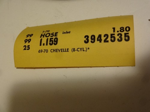 NOS 1969-1970 CHEVELLE EL CAMINO RADIATOR INTAKE HOSE GM OLD ORIGINAL STYLE! - Picture 2 of 10
