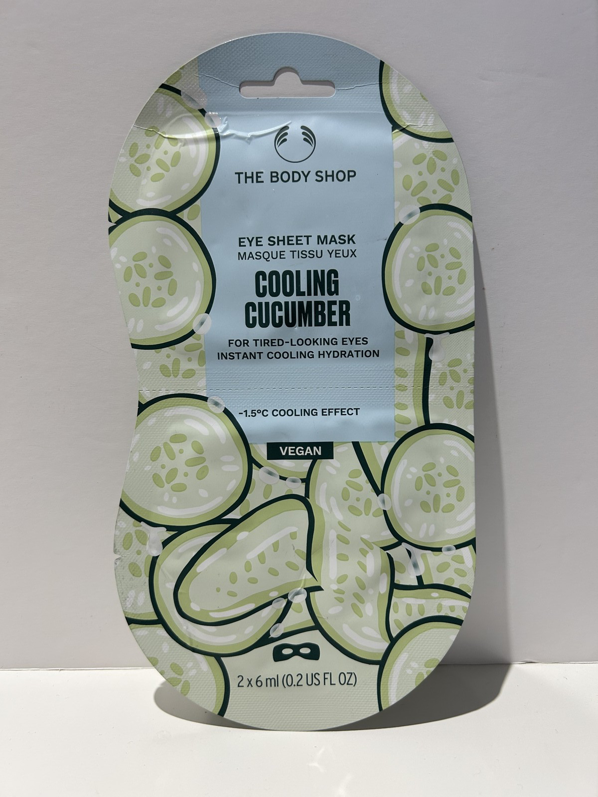Body Shop Cucumber Eye Sheet Mask Duo 2x6ml Cooling Hydrating Discontinued