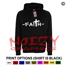 Faith Cross 2 Christian Hoodie Black Sweatshirt Jesus Religious Rock Hip Hop