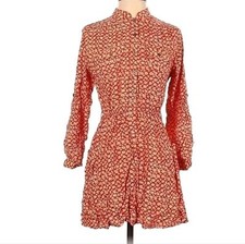 Floral Print Mock Neck Shirt Dress - Medium