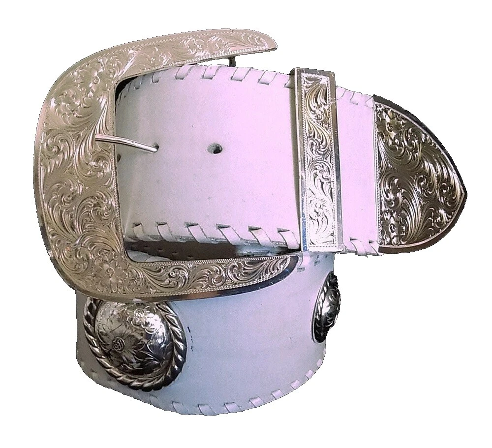 Cinturón de mujer Cuero Concho cinturones blanco