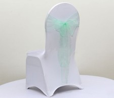 Mint green organza chair sash chair tie bow chair ribbon wedding birthday decor