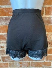 Rhonda Shear Black Lace Trim Smooth Pin-up Retro Panty Boyshort Brief New