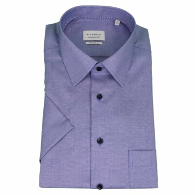 Eterna Herren Businesshemd kurzarm Modern Fit blau 1098 C181 15
