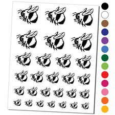 Cute Chubby Bumblebee Bee Insect Temporary Tattoo Water Resistant Set