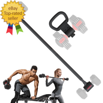 X-Bell System Dumbbells to Barbell Converter, Dumbbell to Curl Bar Macebell
