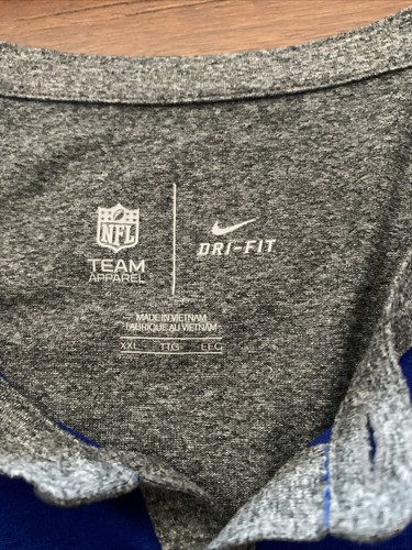 Buffalo Bills Nike Dry Fit XXL Mens Football NFL Blue & Gray Three Q Sleeve Tee - Picture 3 of 4