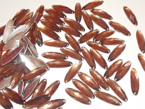 Sew On Stitch brown topaz 10x Jewel 27mm GEM CRYSTAL RHINESTONE trim DANCE