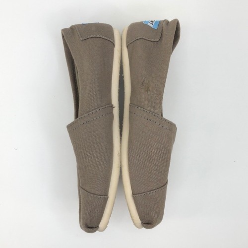 Women's Gray Toms Khaki Slip on Canvas Flats, 6 sz 6 - Picture 4 of 8