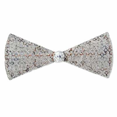Beautiful Customize Handmade Art Deco Simulated Sapphires Bow Design Brooches