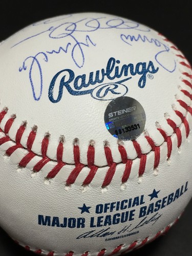 Derek Jeter Mariano Rivera WS Champs Signed Baseball 11 Auto Steiner LE 42 /48 - Picture 9 of 10