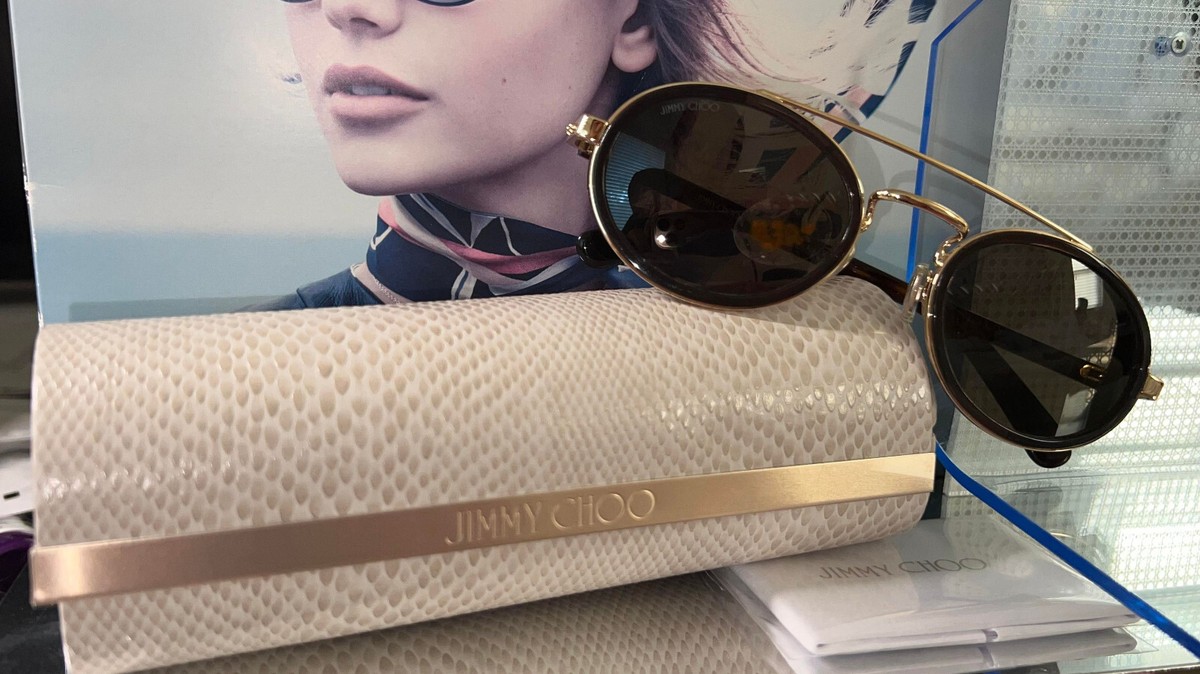 NWT Jimmy Choo Sunglasses Amazon.com: JIMMY CHOO NENA/S Black Gold/Dark Grey Shaded 51  main image 3