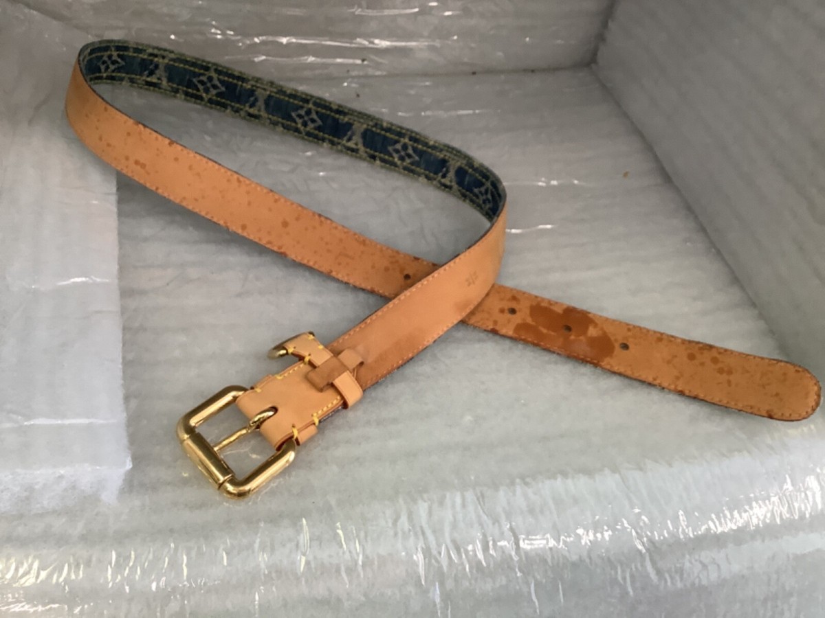 LOUIS VUITTON CEINTURE BUCKLE BELT MONOGRAM DENIM BLUE LOUIS VUITTON CEINTURE BUCKLE BELT MONOGRAM DENIM BLUE