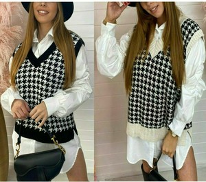 dogtooth vest jumper