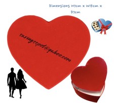 Red Gift Box Love Heart Shape Hamper Empty Valentines Day Fabric Heart Box