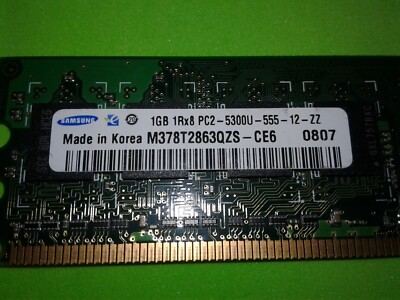 Samsung 1GB 1Rx8 PC2-5300U-555-12-ZZ DDR2 desktop ram