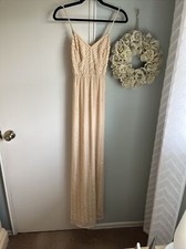 Show Me Your Mumu Size M Nude Sequined/Chiffon Maxi Dress Mumu Weddings Bride