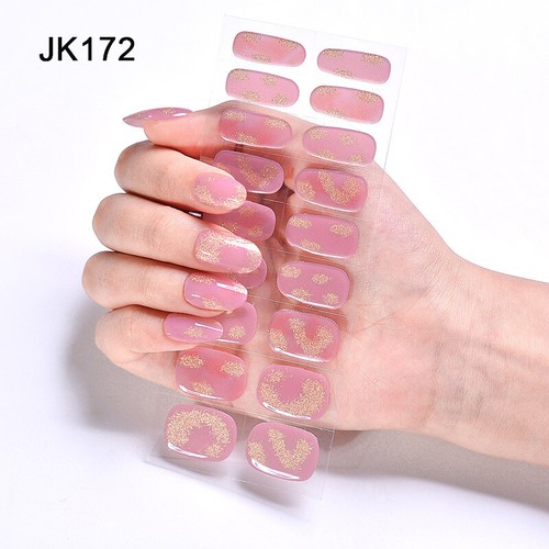 Gel Nail Sticker Semi Cured Gel Nail Strips Long Lasting Nail Sticker - Picture 48 of 56