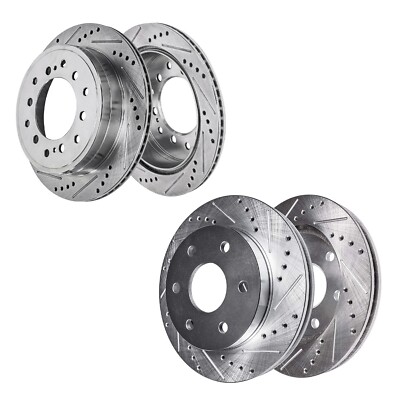 AutoShack 12.28" (312 Mm) Rear Vented Drilled & Slotted Brake Rotors E-Coated Calipers | Replacement For 2003-2009 Lexus GX470 2001-2007 Toyota Sequoia | 4-PC Brake Kit | ShadowGuard - Foto 13