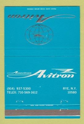 Matchbook Cover - American Avitron Rye NY 40 Strike