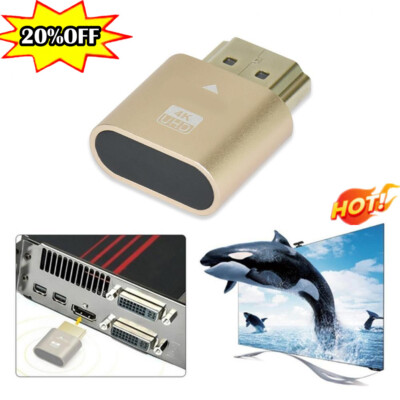HDMI Dummy Adapter Virtual Plug Headless Display Emulator 4K NEU Adapter HOT DES