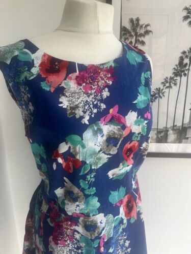 Ladies Joe Browns Blue Floral Print Prom Style Dress Size 18 Short Fit N Flare - Picture 2 of 6
