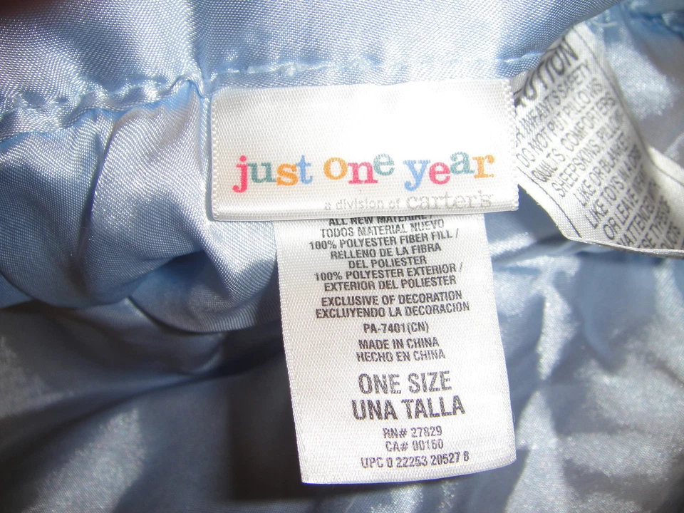 Manta Azul Solo Un Año Lovey Seguridad "Dulce Bebé Niño" Sonajero Niño Borde Satinado Foto 4 de 4