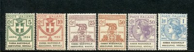 1924 Italy Kingdom: Parastatali - Cassa Naz. Insurance. Soc. (N°24/29) (479/s102)