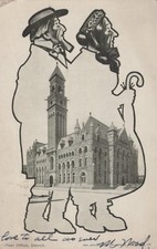 Oficina de Correos de Detroit novedad Detroit MI caricatura década de 1910 - Foto postal