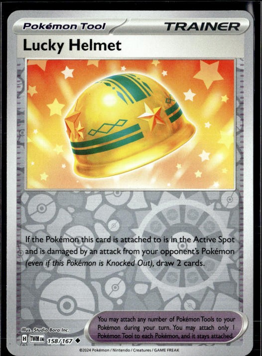 Lucky Helmet 158/167 Uncommon Twilight Masquerade Pokemon Reverse Holo Near Mint