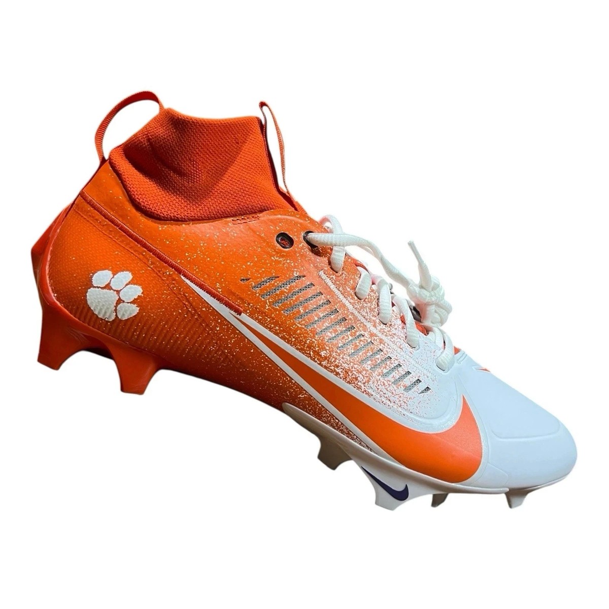 Mens Sz 10.5 Nike Vapor Edge Pro 360 2 PE Clemson Tigers Football FJ5747-800 ClemsonFB wearing the Nike Vapor Edge 360 Pro 2 Cleats in  main image 3