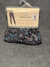 Bobbie Brooks Ladies Leggings Super Soft blu paisley Medium New