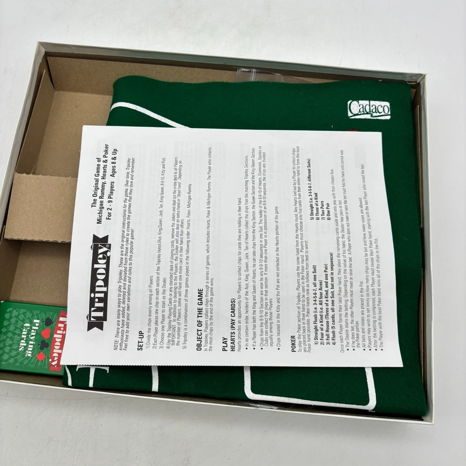 VINTAGE Tripoley Deluxe Edition COMPLETE Cadaco 1999 Cards Poker Hearts Rummy - Image 3 of 4