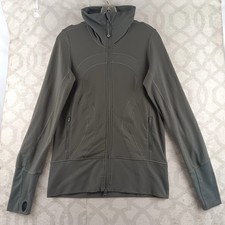 Lululemon In Stride Jacket Womens 6 Charcoal Gray Full Zip High Collar