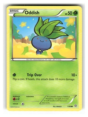 Oddish 1/98 Common Ancient Origins Pokemon Lightly Played