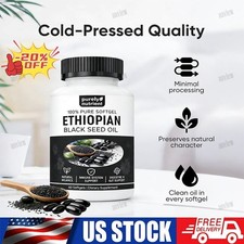 Ethiopian Black Seed Oil Softgels 4.64 Thymoquinone Gluten-Free, 60 capsules