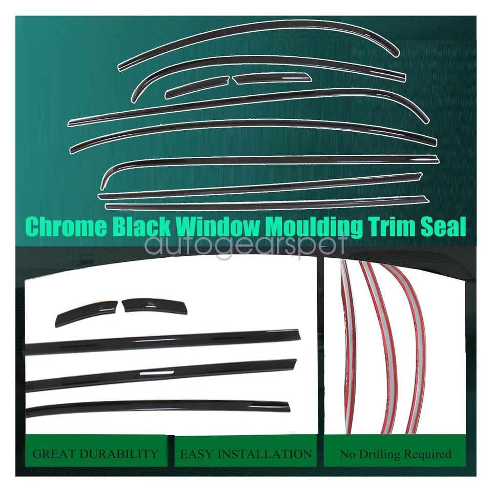 Sello de moldura de ventana cromado negro para Mini Cooper R56 2 puertas 2007-2013 nuevo Foto 4 de 4