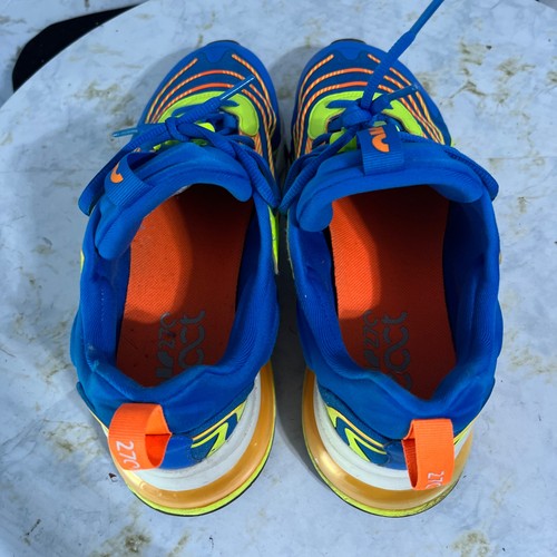 Nike Air Max 270 React Para hombres Talla 10.5 Zapatos Azul Naranja Atlético Tenis Bajos - Imagen 7 de 13