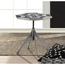 BLACK AND WHITE CHECKER SIDE TABLE