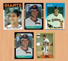 Will Clark San Francisco Giants Rookie Card Lot (5), Range from Ex-Mt to NM-MT