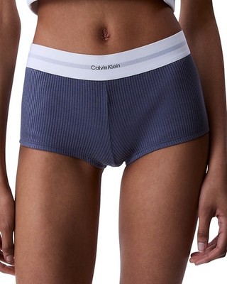 Calvin Klein Women's Cotton Modal Stretch Rib Boyshort - Blue - S NWT