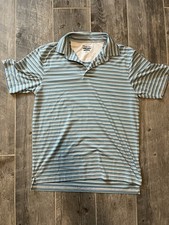 Mens Straight Down Golf Polo Multicolor Stripe Large Excellent 