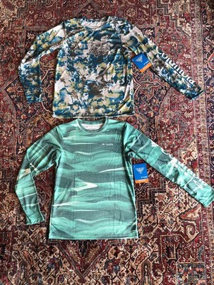 NWT 2 Columbia Kids' PFG Super Terminal Tackle Sun Shirt SPF Medium 10/12