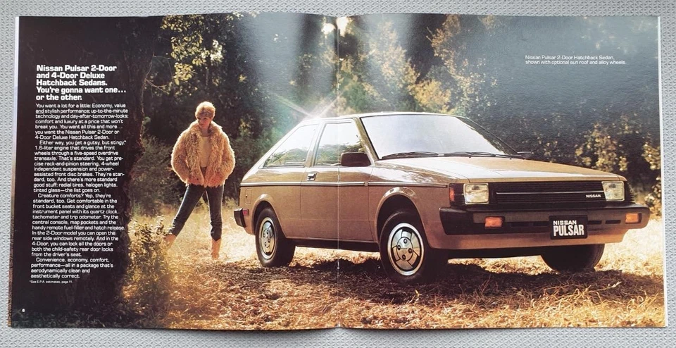NISSAN PULSAR RANGE USA LF Car Sales Brochure 1984 #PUL-WE-2-83 150M-AL-3 - Image 2 of 3