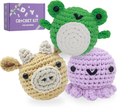 Crochet Kit for Beginners Kids, Learn to Crochet Kits for Starters with Step-By-