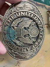 Vintage Tony Lama Belt Buckle Brass Seal Unit...