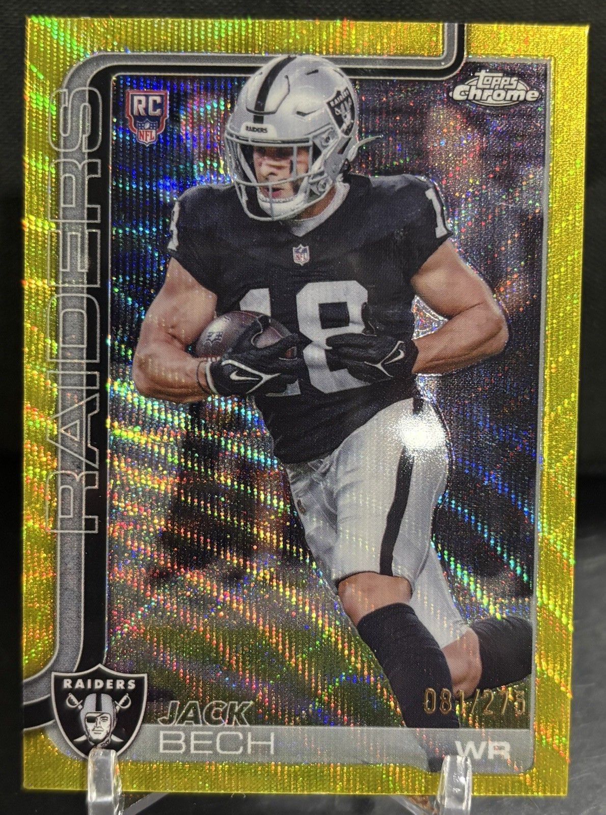 2025 Topps Chrome Yellow Wave Refractor /275 Jack Bech #388 Rookie (RC) Raiders